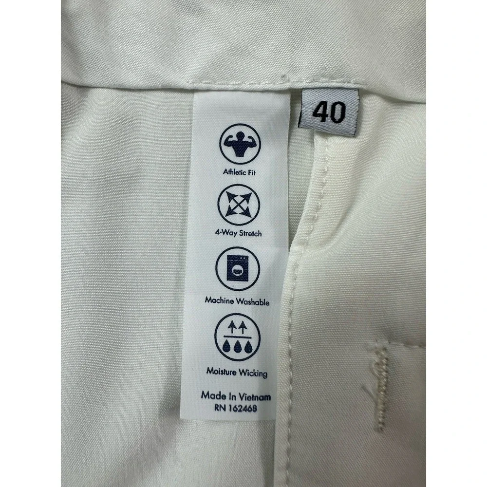State & Liberty Cream Performance Flat Front Chino Pant Size 40x29 Mint